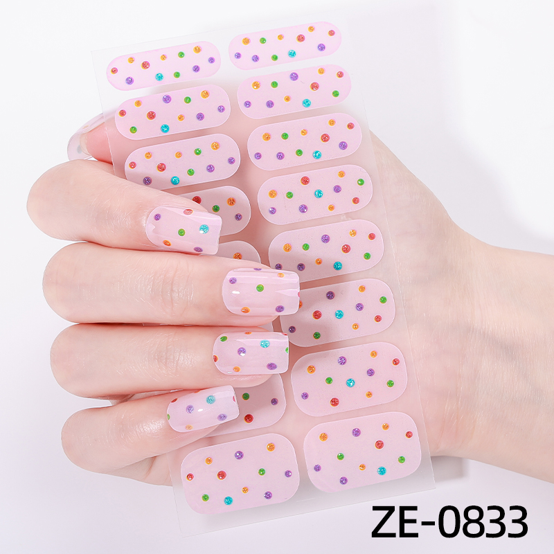 Full Cover Adhesive - Наклейки для ногтей с 16 узорами,
