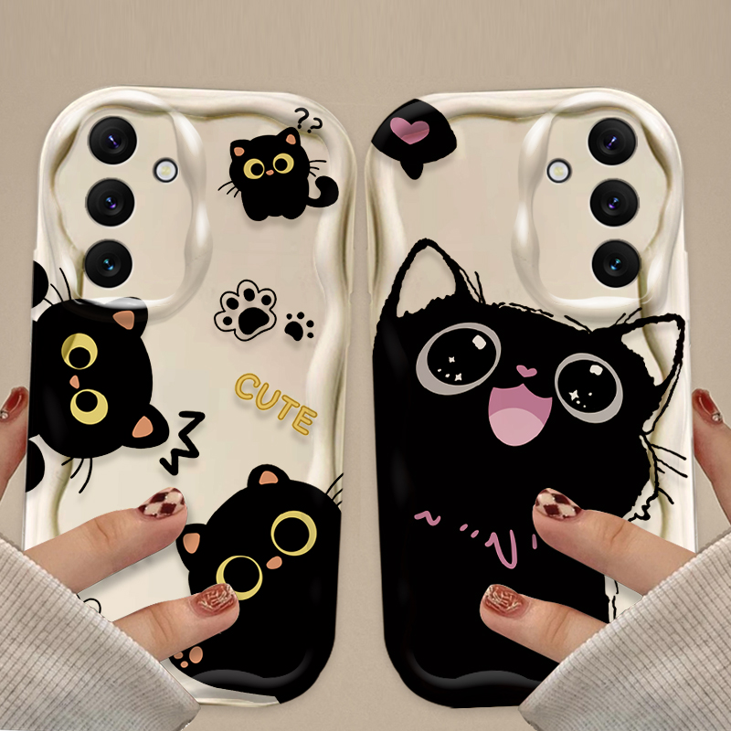 Чехол Cute Big Eyes Black Cat  – обзор и цена Samsung Galaxy A55
